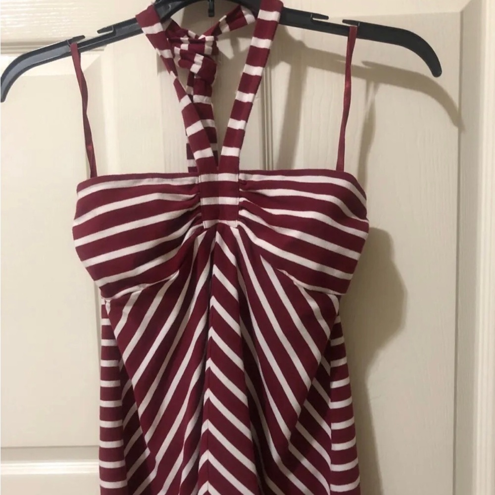 Ann Taylor Loft red and white women top size Small